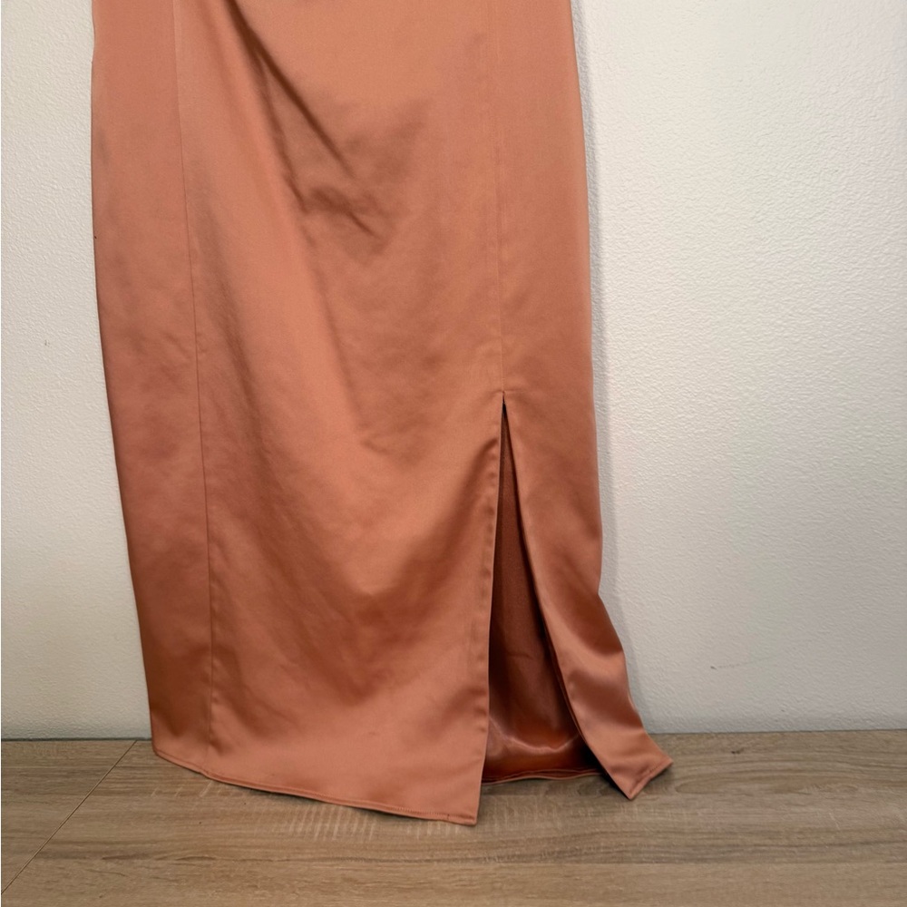 Anthropologie Ruffled Off-The-Shoulder satin midi dress women’s Sz XL - Picture 4 of 12